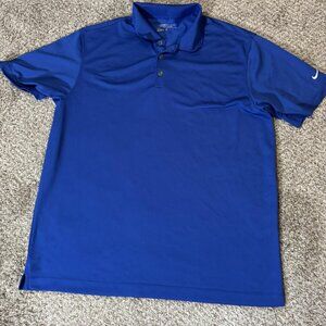 Nike Golf Polo Shirt Mens XL Blue Dri-Fit Tour Performance Athletic Swoosh